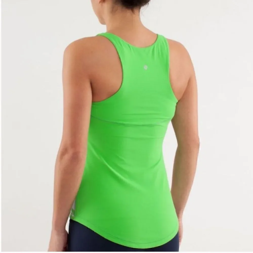 Lululemon Run: First Base Tank (super soft rulu!) green & white striped top